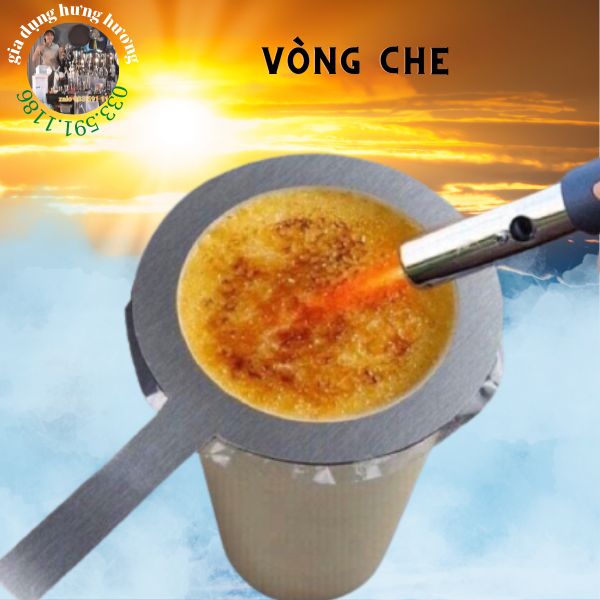 Vòng che thành ly nhựa để khò đường làm món trà sữa nướng