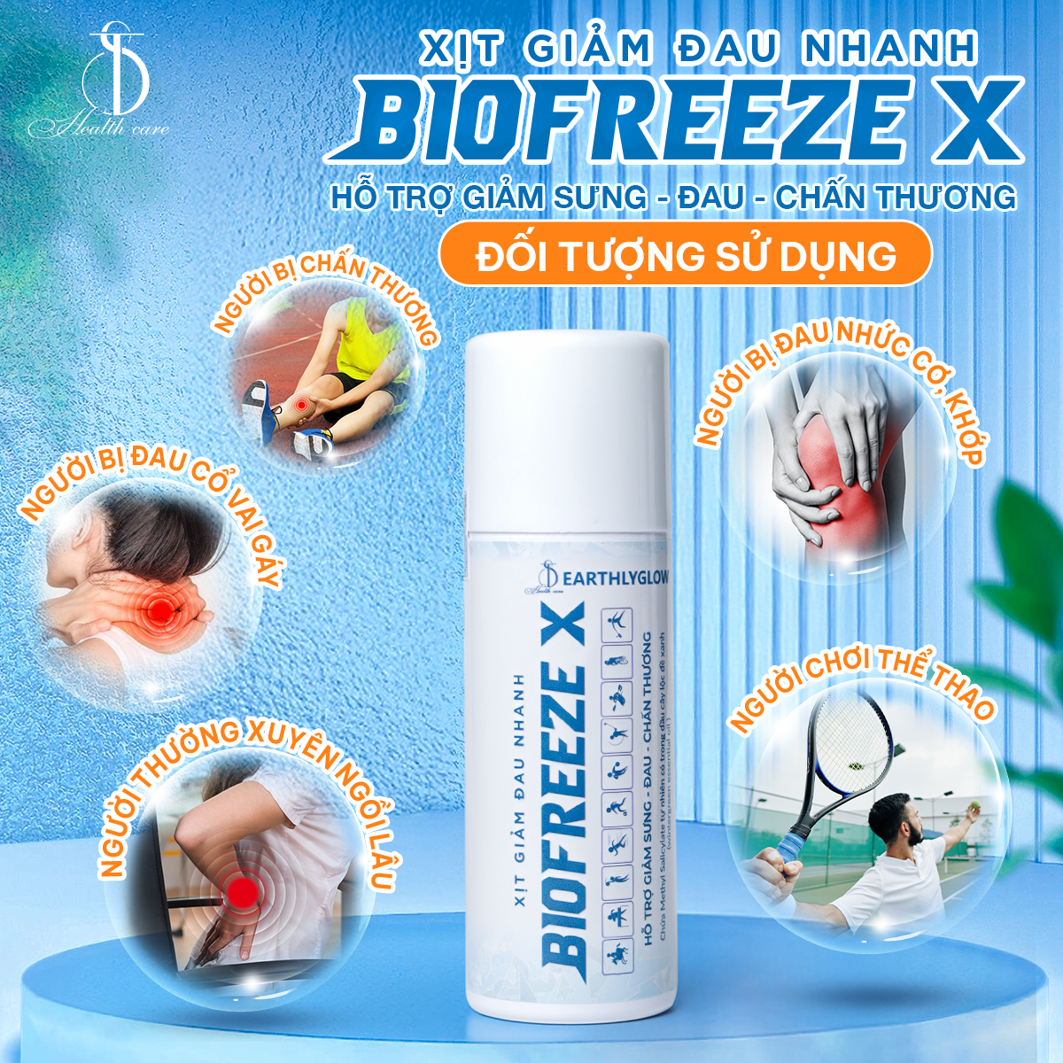 XỊT GIẢM ĐAU NHANH BIOFREEZE 150 ML HỖ TRỢ GIẢM SƯNG - ĐAU - CHẤN THƯƠNG THỂ THAO