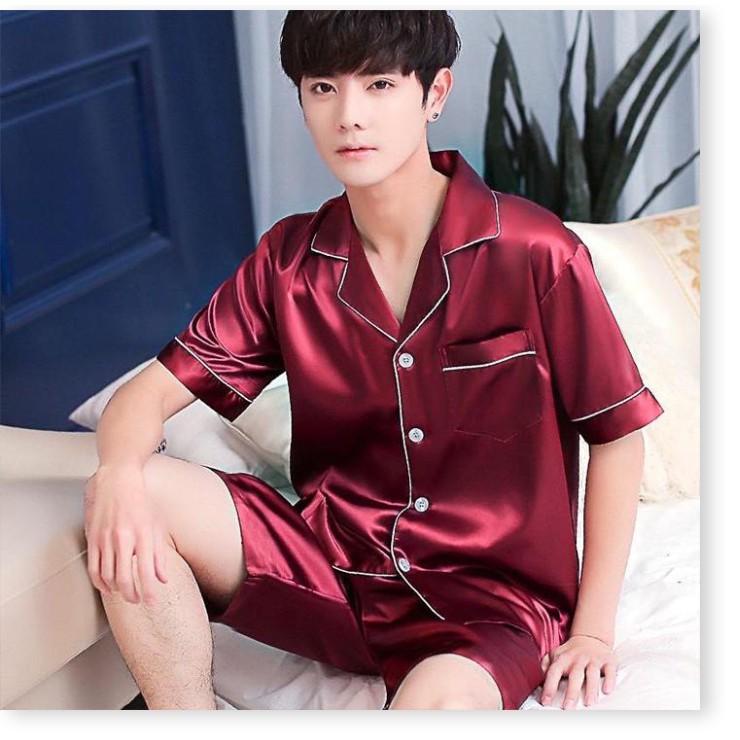 Bộ Đồ Ngủ Lụa Cộc Tay Trơn