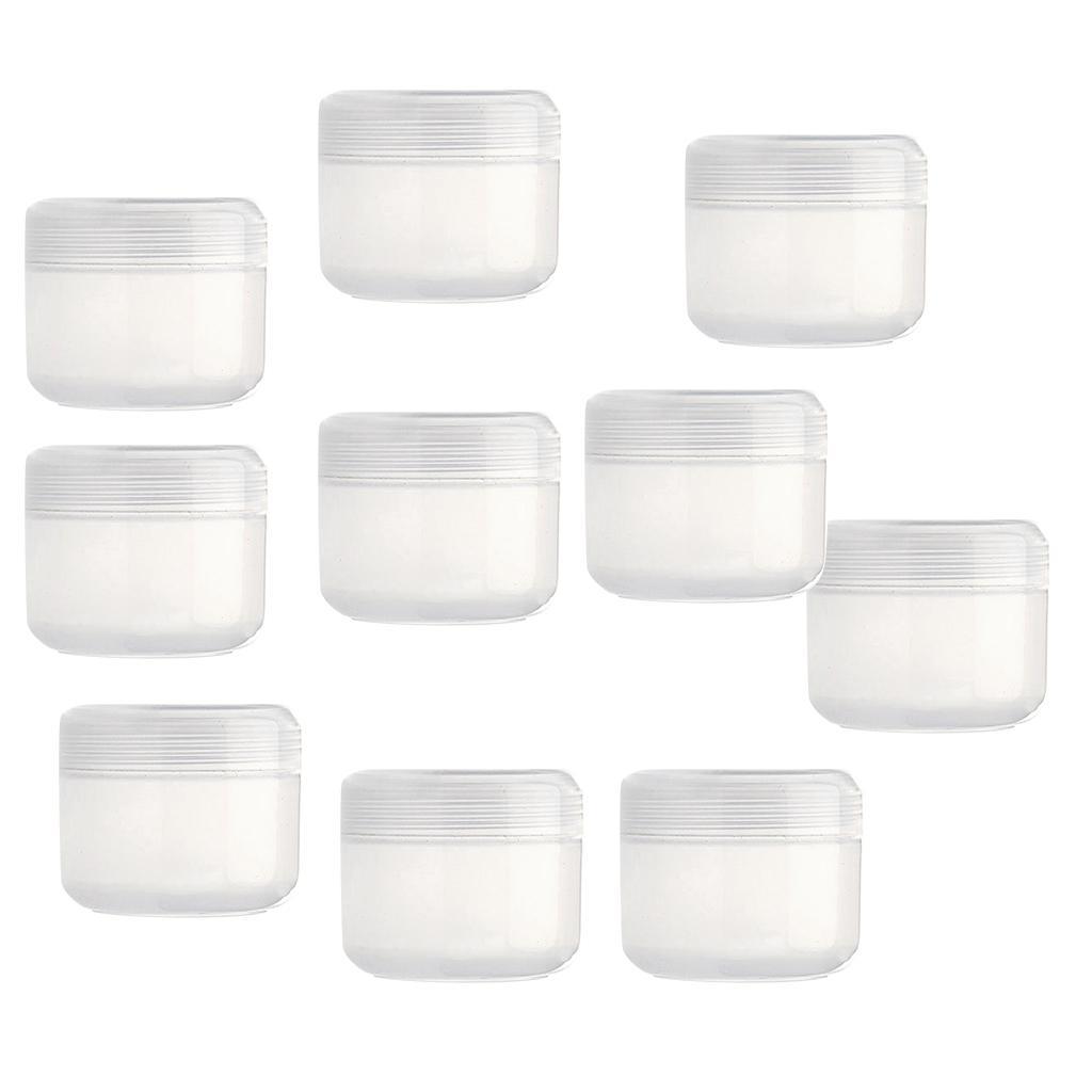2X Refillable Plastic Empty Face Cream Cosmetic Container with Lid Clear-50g