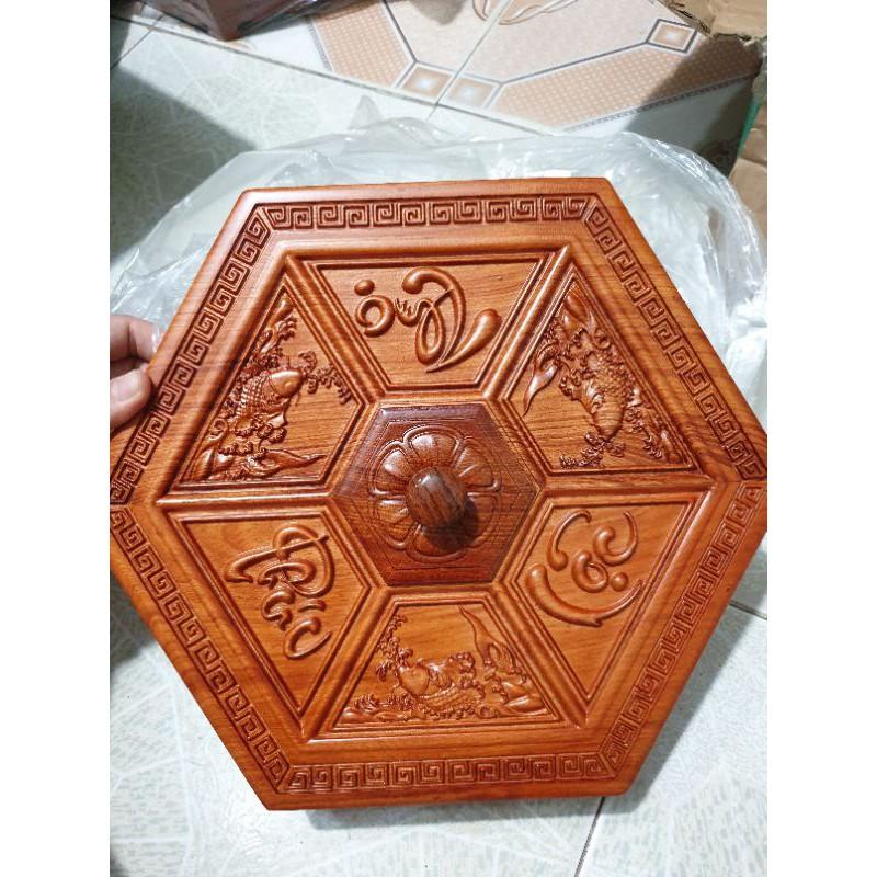 KHAY MỨT ĐỰNG BÁNH KẸO PHÚC LỘC THỌ GỖ HƯƠNG