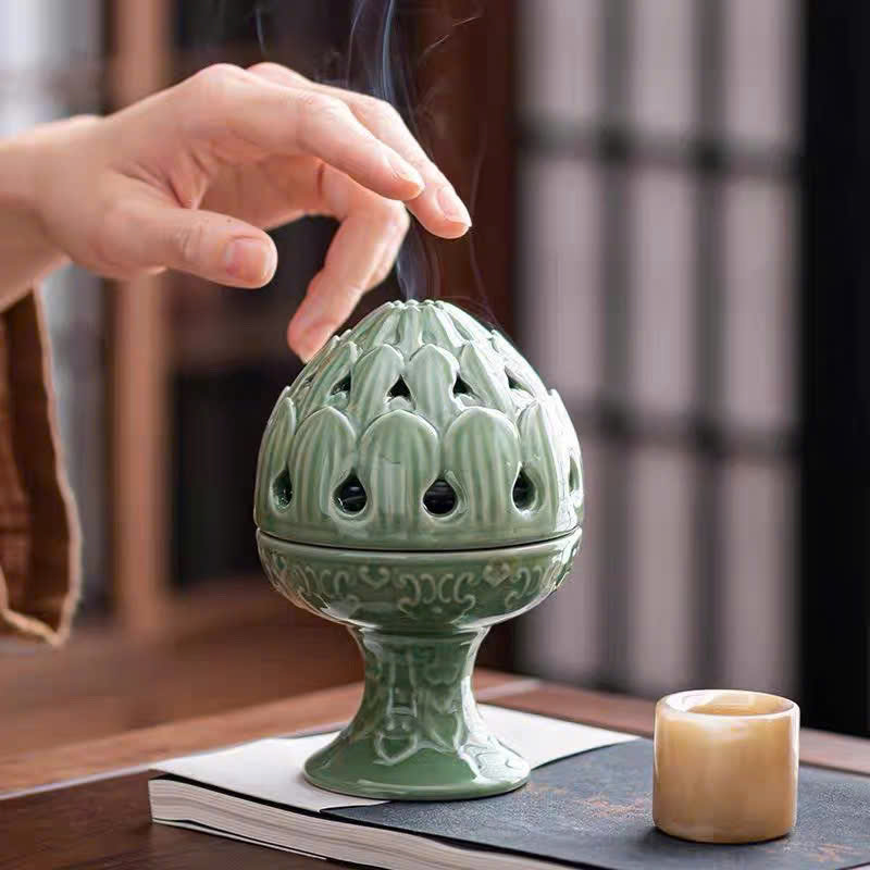 Lư trầm gốm Tuyết Liên