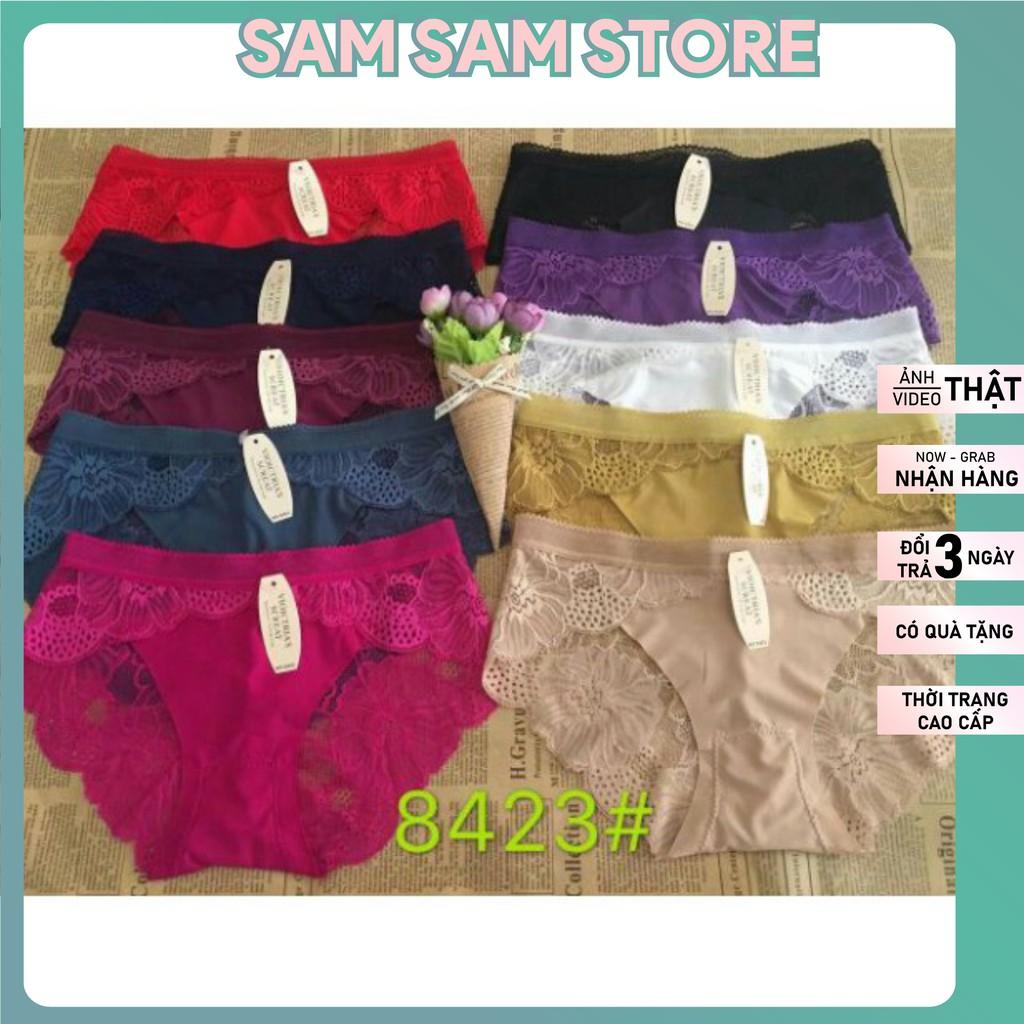 Quần Lót Nữ. Quần Lót Su Phối Ren Đáy Lót Kháng Khuẩn. Size free. Cho khách 40 đến 58kg.