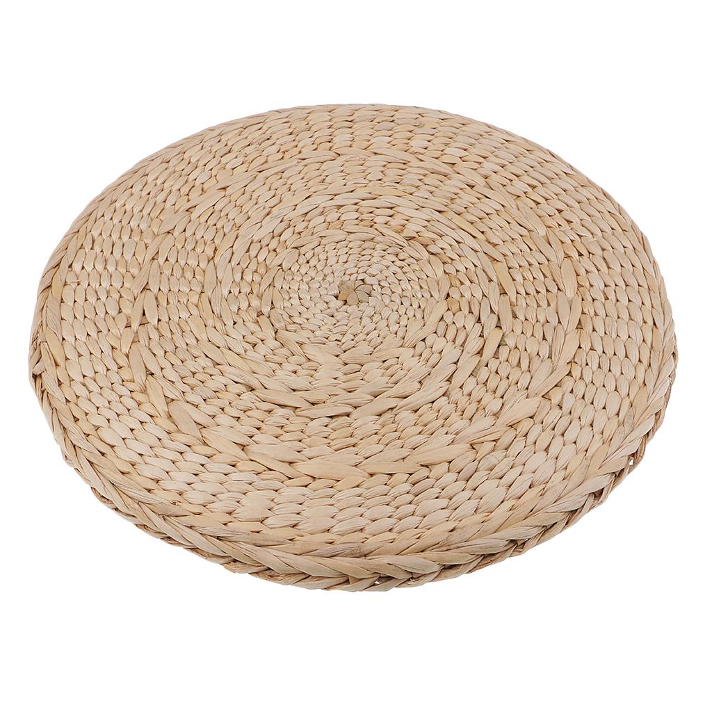 3x30cm Round Straw Weave Handcraft Pillow Yoga Chair Seat Mat Tatami Cushion