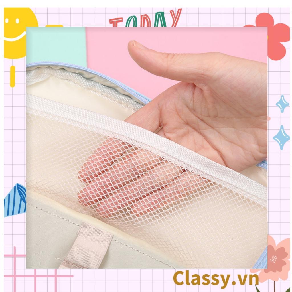Túi vải dù Classy Đựng Bút Đựng Viết, Văn Phòng Phẩm, mỹ phẩm họa tiết hoạt hình có tay cầm, nhiều ngăn PK940