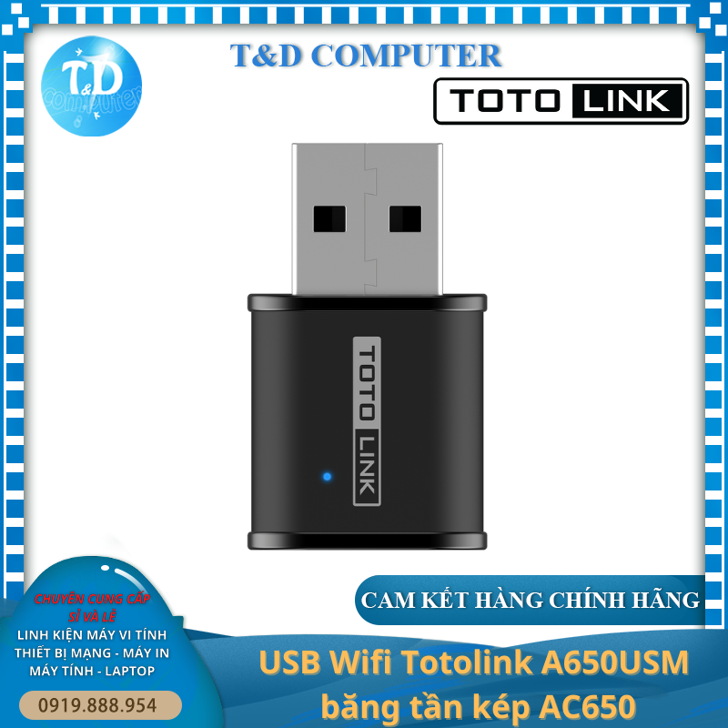 USB Wifi Totolink A650USM băng tần kép AC650 - Hàng chính hãng DGW phân phối