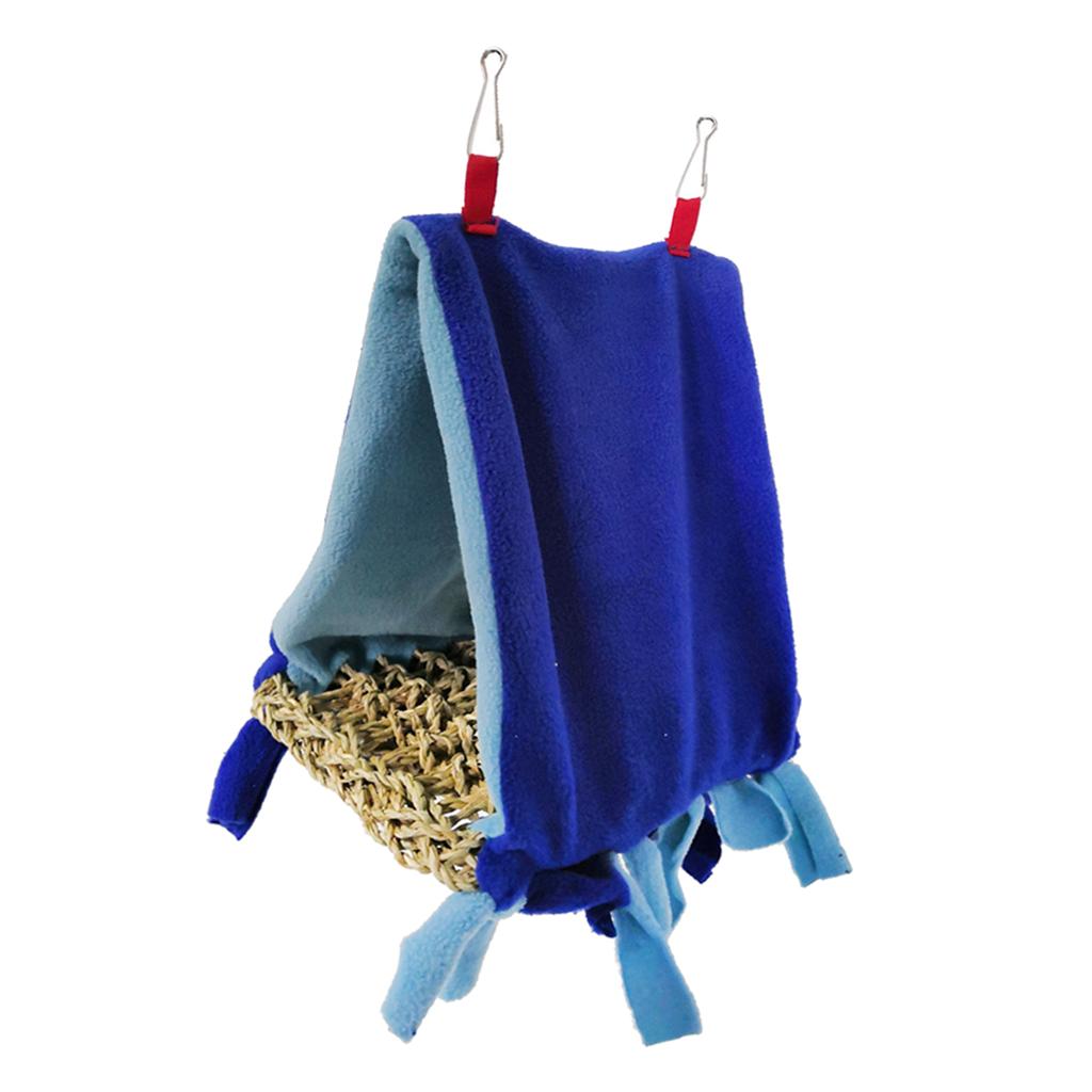 Bird Parrot Perch Tent Triangle Hammock Nest Bed Blue