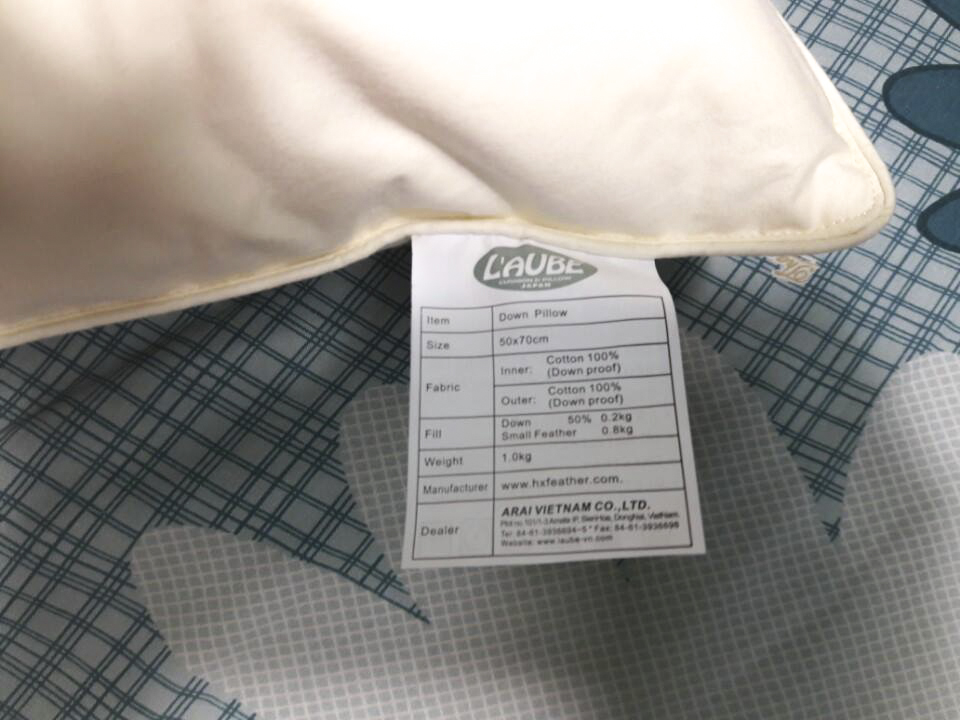 Ruột gối lông vũ Down Pillow Nhật Bản