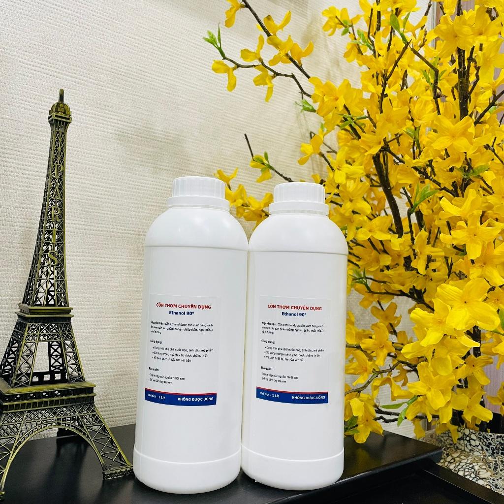Cồn thơm Ethanol 90 độ chuyên pha tinh dầu, nước hoa, hóa mỹ phẩm - Chai 1 lít