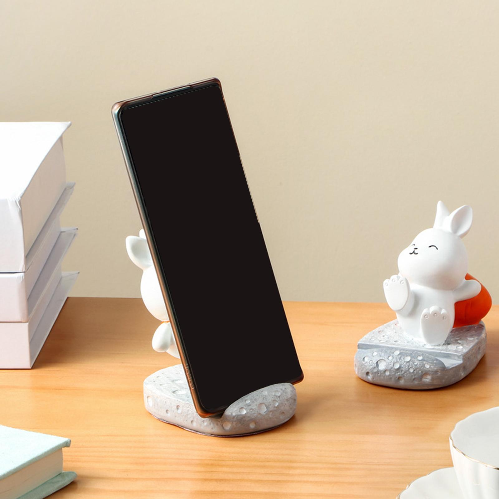Rabbit Desktop Phone Holder Cradle Anti Slip Bracket Cute Support Ornaments for Office