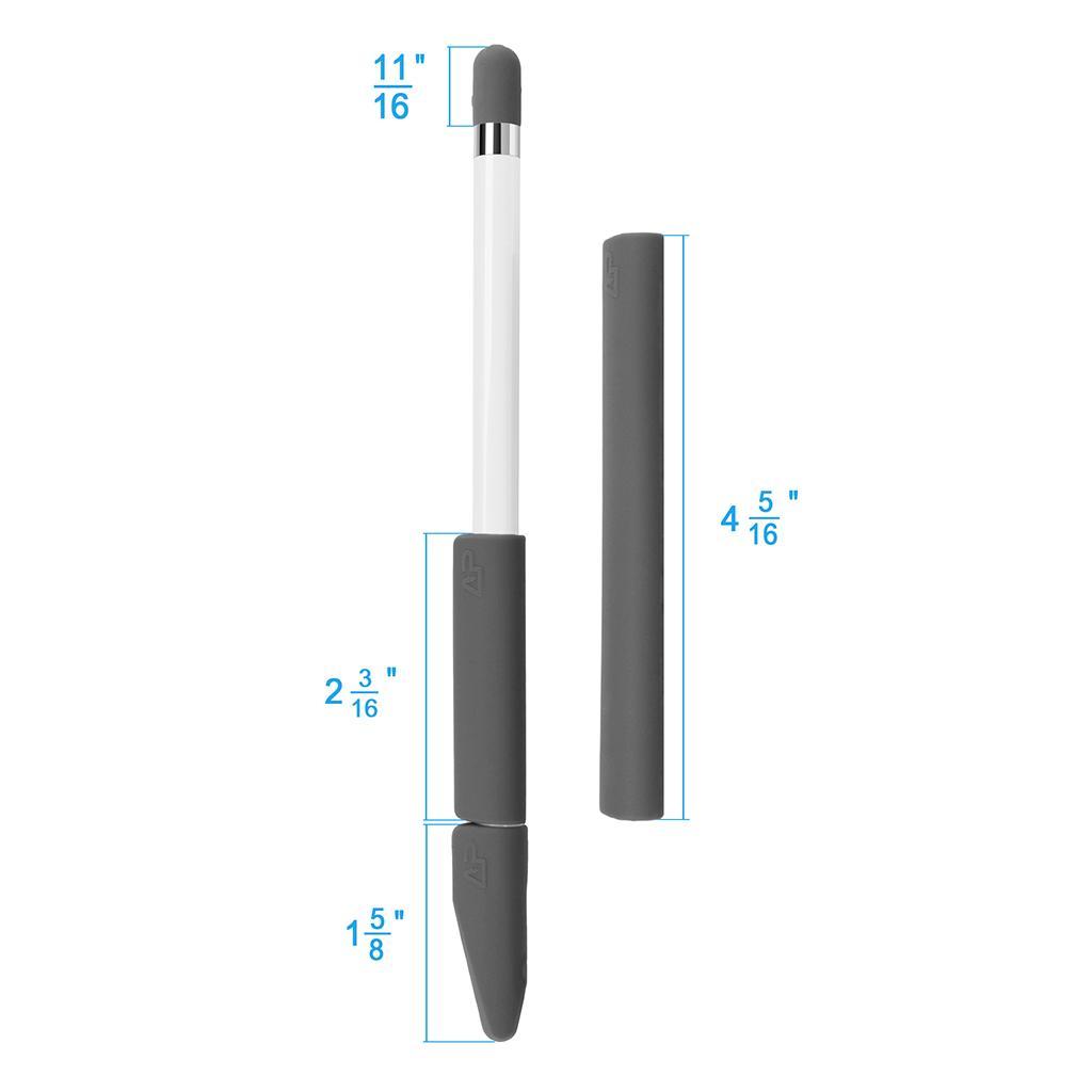 Stylus Storage Travel Case + Pencil Grey Silicone Cover For iPad Pro