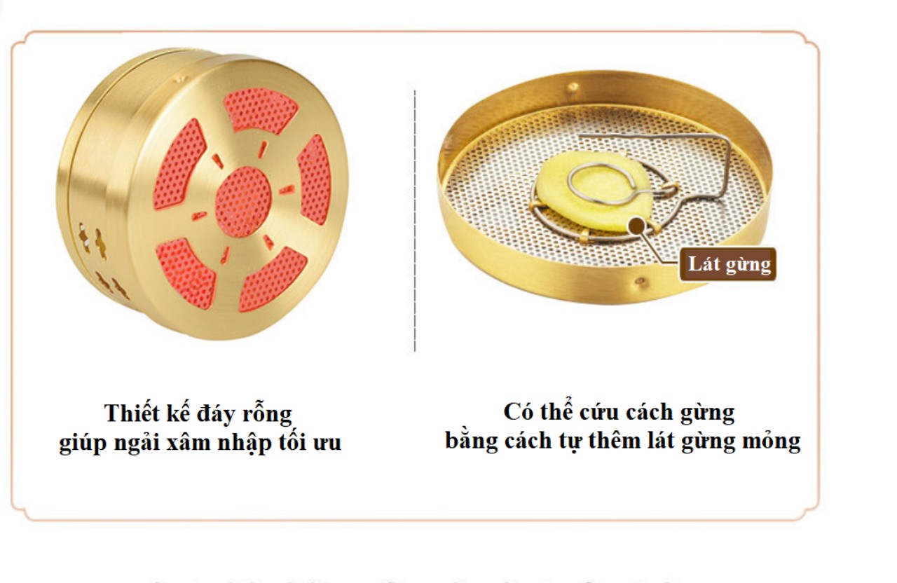 Đai xông ngải cứu đơn kèm lư đồng, Túi chườm cứu ngải làm ấm tiện lợi,giảm đau nhức mỏi hiệu quả