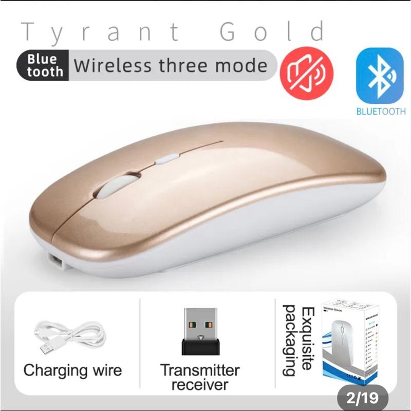 Chuột Bluetooth Không Dây Máy Tính TEKKIN A10 Có Thể Sạc Lại Click Không Gây Ồn - hàng nhập khẩu - Chuột A10 Bạc