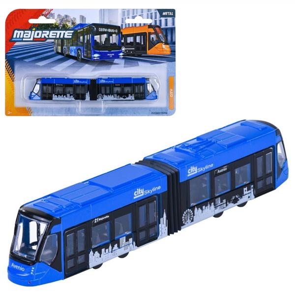 Đồ Chơi Mô Hình Xe City Bus Man + Avenio Tram - Majorette 8503003001 - Màu Xanh Dương