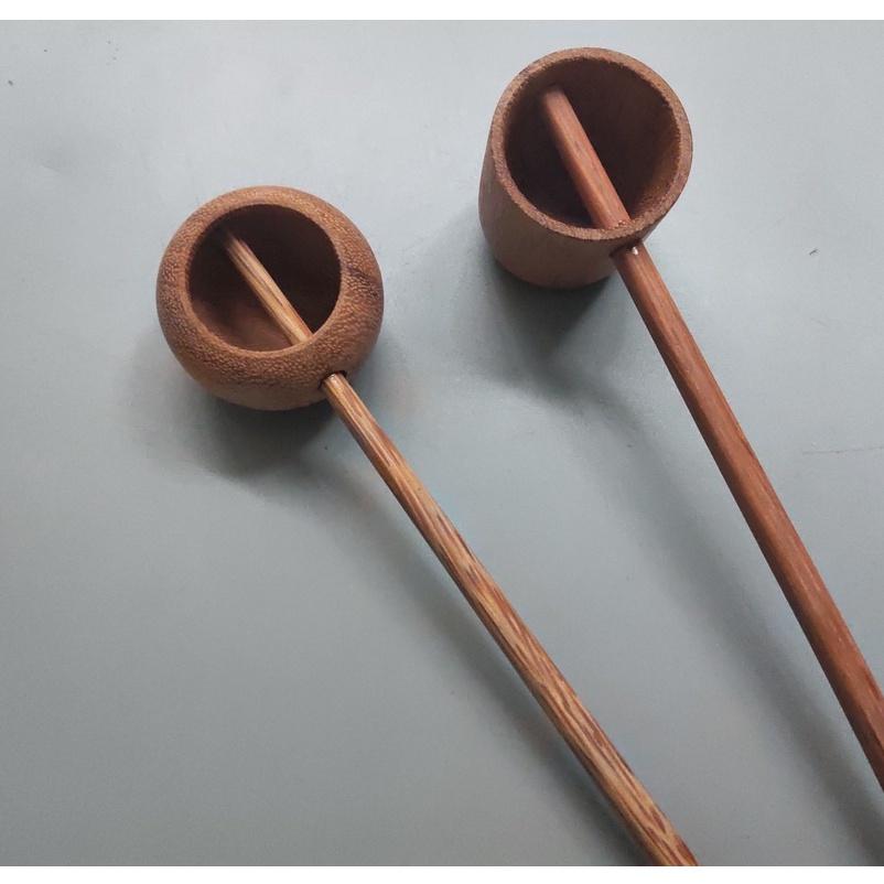 Muỗng/Múc Gỗ Tự Nhiên Miệng Tròn Cán Dài Chất Liệu An Toàn