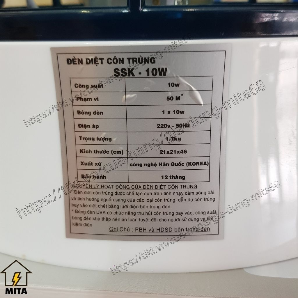 Đèn Bắt Muỗi - Đèn Diệt Côn Trùng SSK10W