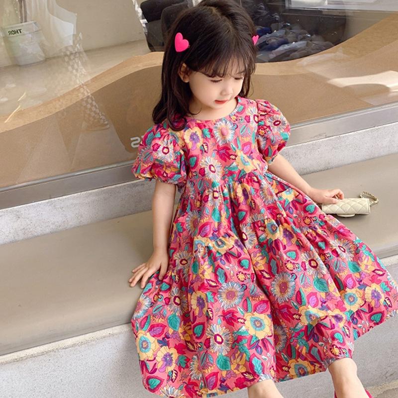 VT1 Size90-130 (12-25kg) Váy đầm cho bé gái (đầm babydoll vải thô Hàn Quốc) Thời trang trẻ Em hàng quảng châu