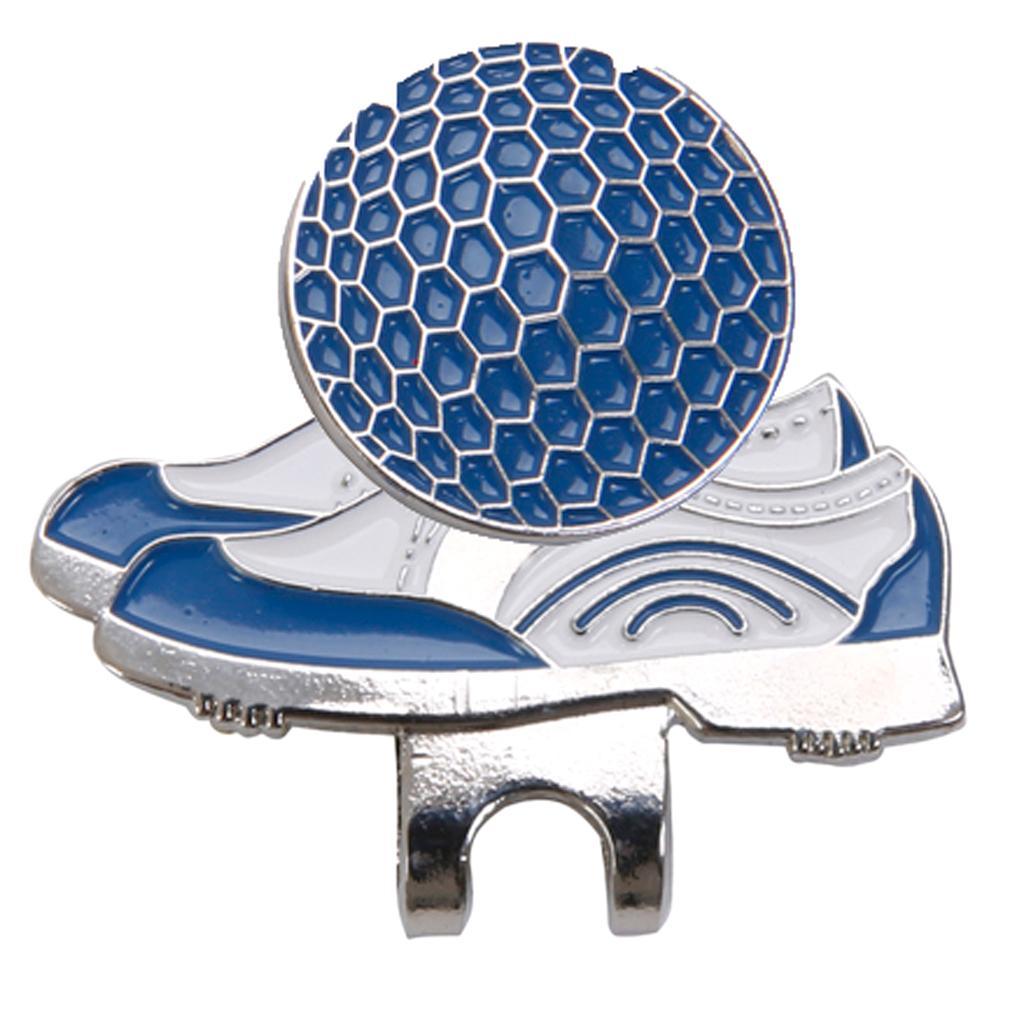 2xGolf Hat Clip with Detachable Ball Marker Pattern Blue