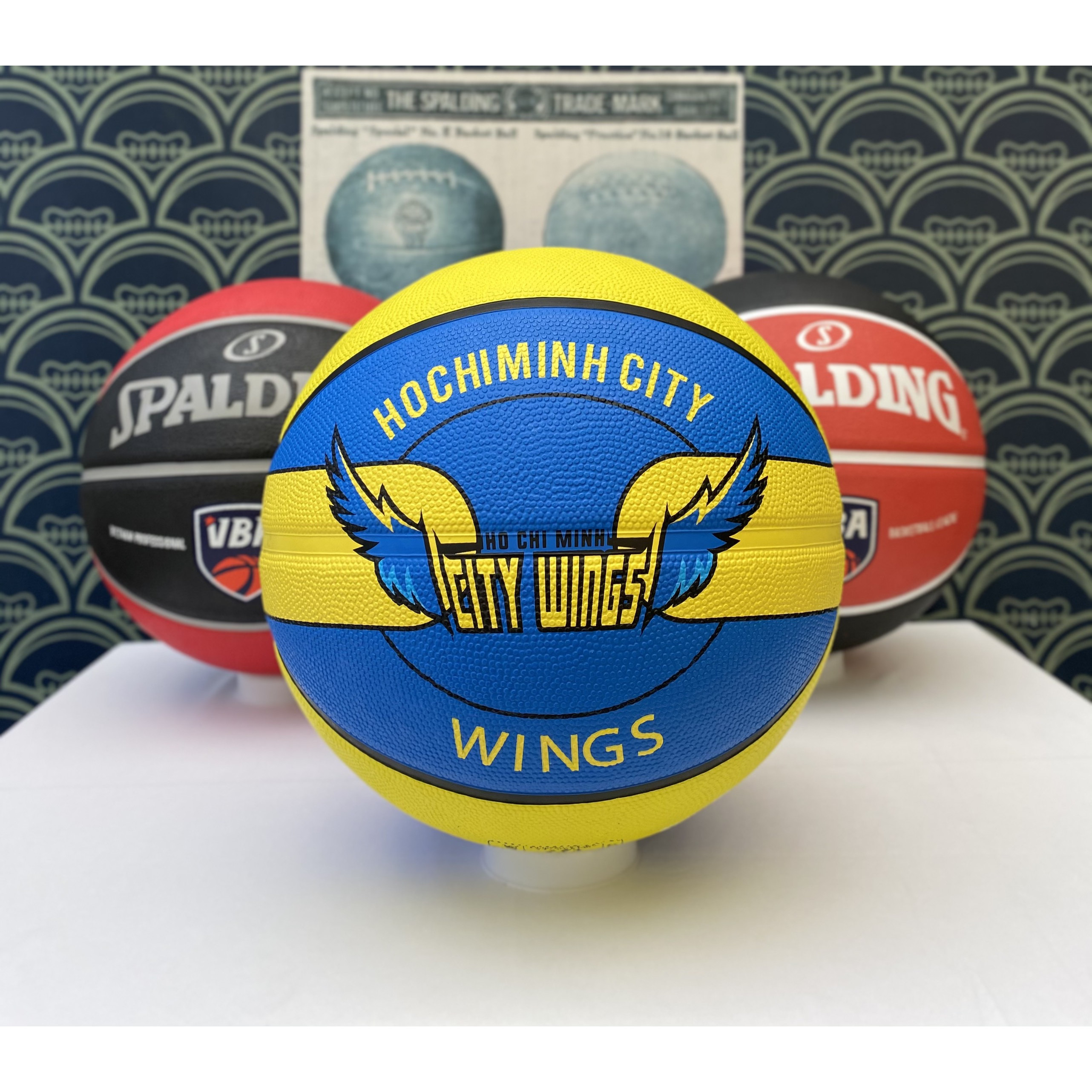 Bóng rổ Spalding HOCHIMINH CITY WINGS VBA (2021) size7 cao su Giải bóng rổ các câu lạc bộ chuyên nghiệp Việt Nam