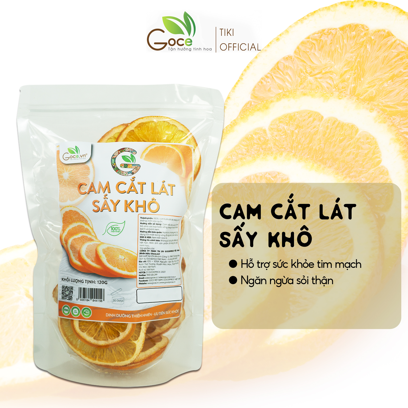 Cam cắt lát sấy khô Goce - 120g