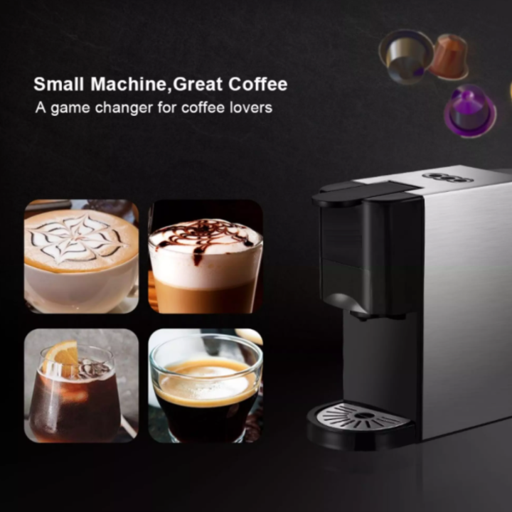 Máy pha cà phê 3 trong 1 DSP KA3046 tương tích với Capsule of Nespresso, Dolce Gusto hoặc cà phê xay - Hàng Nhập Khẩu