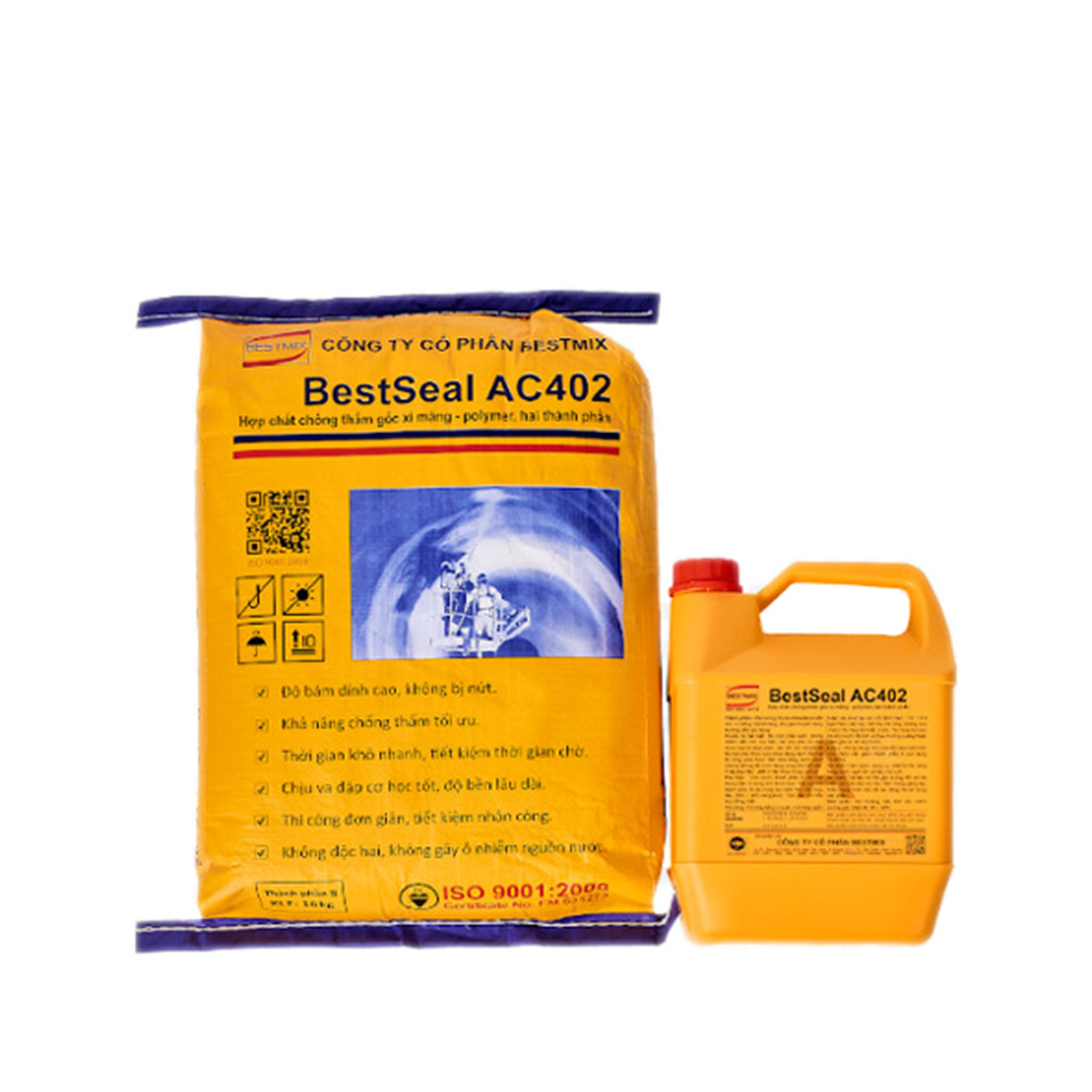 BestSeal AC402 - 1 BỘ A&amp;B 20kg - Hợp chất chống thấm, gốc polymer-silicate, hai thành phần A&amp;B