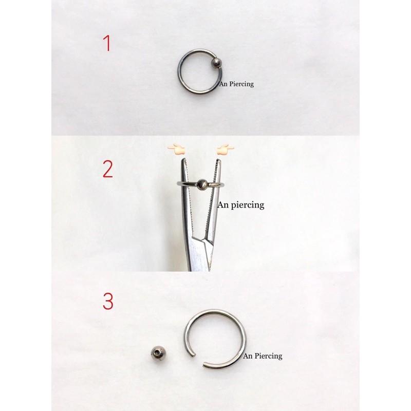 Khuyên tròn đeo tai vòng 1 bi bằng thép y tế xỏ khuyên piercing - XUÂN SHOP
