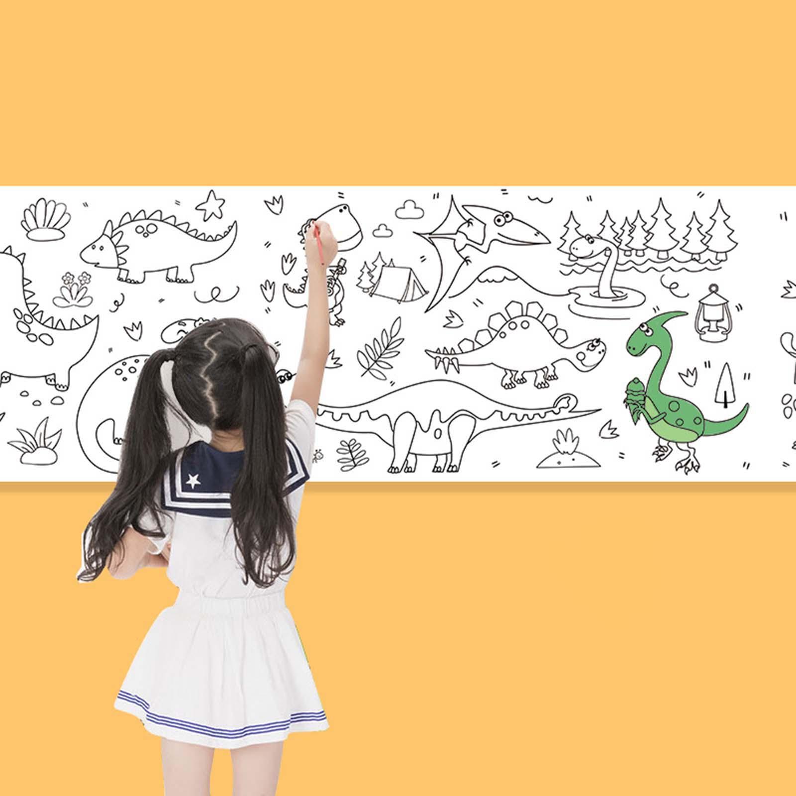 Toddler Sticky Drawing Paper Roll 30x300cm Coloring Stickers Accessory Child Toys DIY