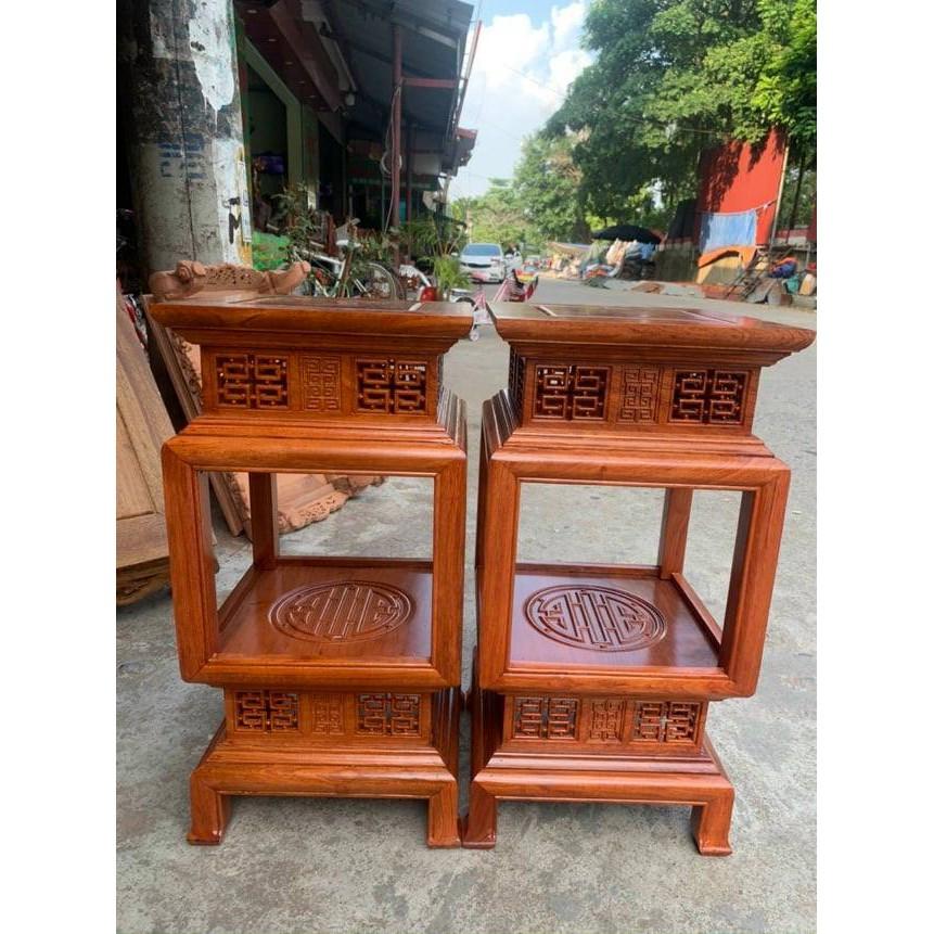 Đôn đèn gỗ hương đá (cao 60xm, mặt 30x30cm)