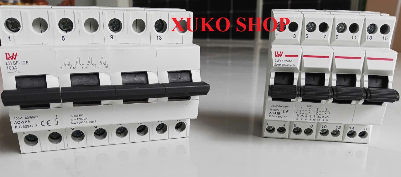 CB đảo chiều 2 nguồn điện 3 pha 380V 4P 63A-100A mẫu mới 2025