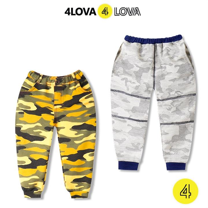 Quần thun jogger thu đông cho bé trai 4LOVA, chất nỉ cotton kiểu dáng khoẻ khoắn cá tính