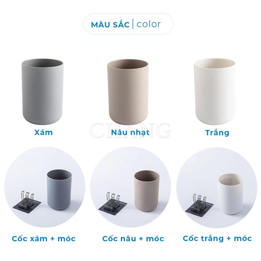 Bộ Cốc Đánh Răng Kèm Móc Treo Bàn Chải Dán Tường Nhà Tắm Gọn Gàng Tiết Kiệm Không Gian