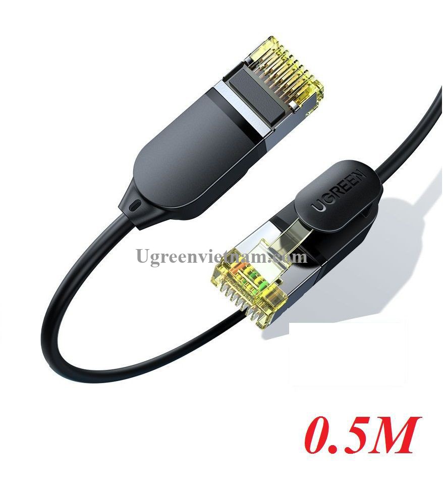 Ugreen 80414 0.5M 10Gbps màu đen cáp mạng CAT7 siêu mỏng nhỏ 0.38mm NW149 - Hàng chính hãng