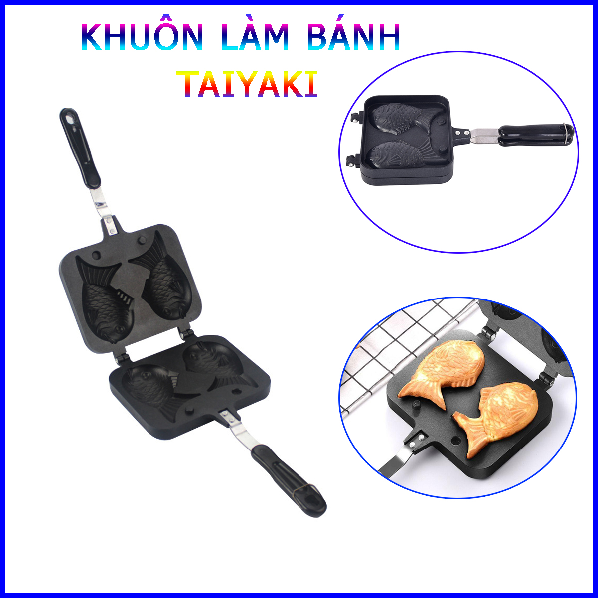 Khuôn Làm Bánh Cá Nướng Taiyaki Nhật Bản Chống Dính Cao Cấp Size Lớn