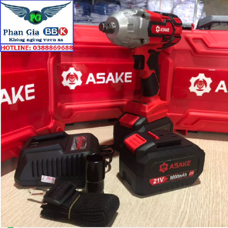 MÁY SIẾT BULONG CAO CẤP ASAKE MỞ ỐC 38mm PIN 15 CELL 8.0 AH