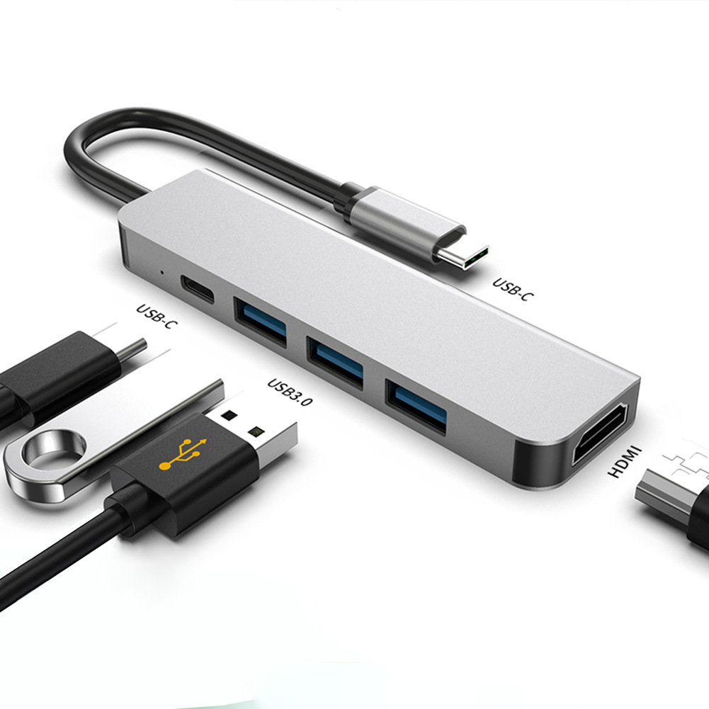 Hub Type-C FIRO 8in1 - Hub Chuyển Đổi Type-C To HDMI 8in1 Chuẩn HDTV - 1 Cổng HDMI 4K, 2 Cổng USB 3.0 / 2.0, 2 Khe Đọc Thẻ TF / SD, 2 Cổng PD / USB-C, 1 Cổng Mạng Lan - Kết Nối Tốc Độ Cao - Dùng Cho Smartphone/Laptop/PC/Tivi/Playstation - Hàng Chính Hãng