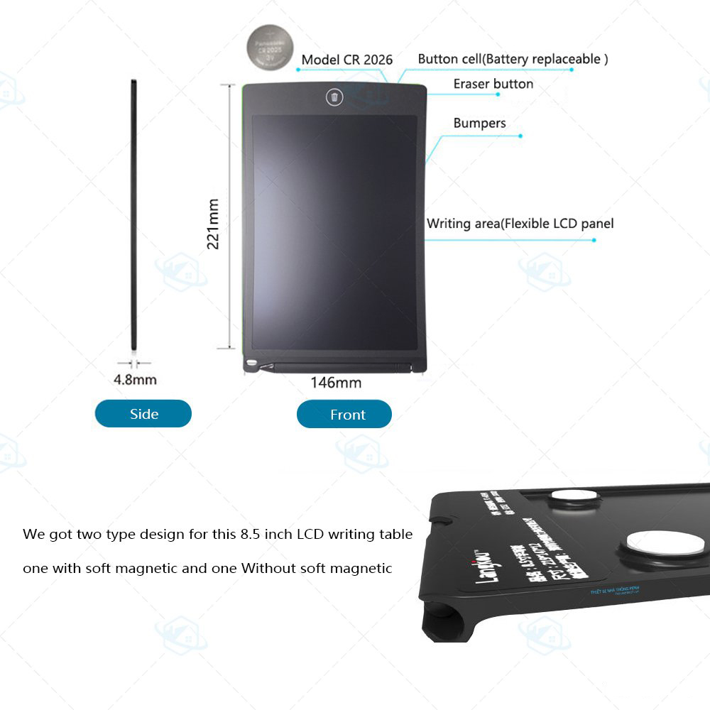 Bảng Điện Tử Viết Vẽ Tự Xóa Thông Minh 8.5 Inches Kèm Bút