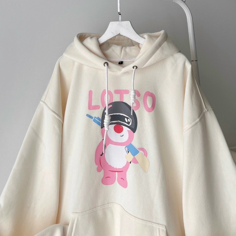 Áo Hoodie nỉ bông Gấu LOTSO v2 nhiều màu form rộng unisex oversize nam nữ chất liệu cao cấp,Áo Hoodie cặp đôi GẤU LOTSO
