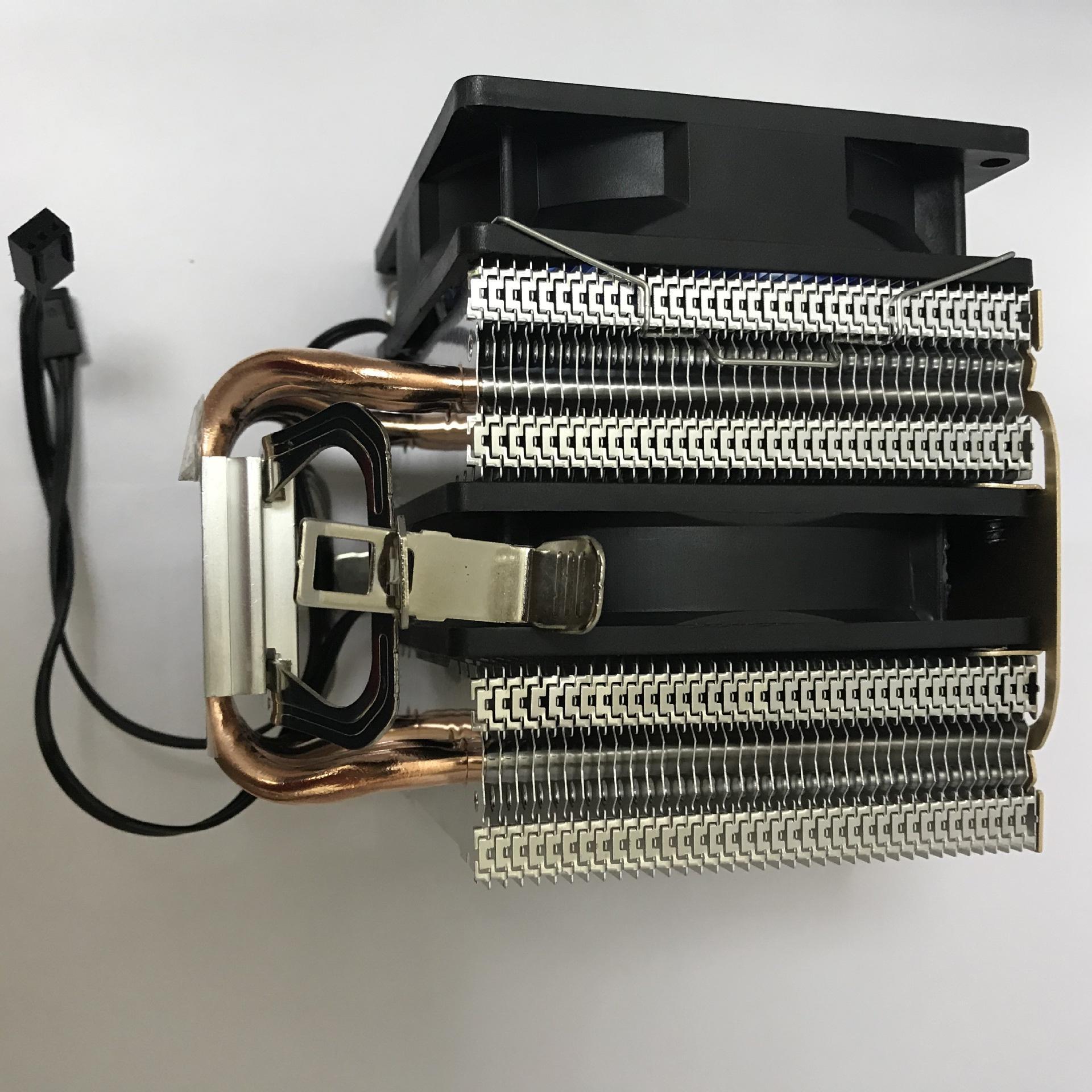 Khuyến mãi 4 tháp đôi ống đồng quạt tản nhiệt CPU quạt đôi 3 quạt có đèn phát sáng tản nhiệt cực mạnh