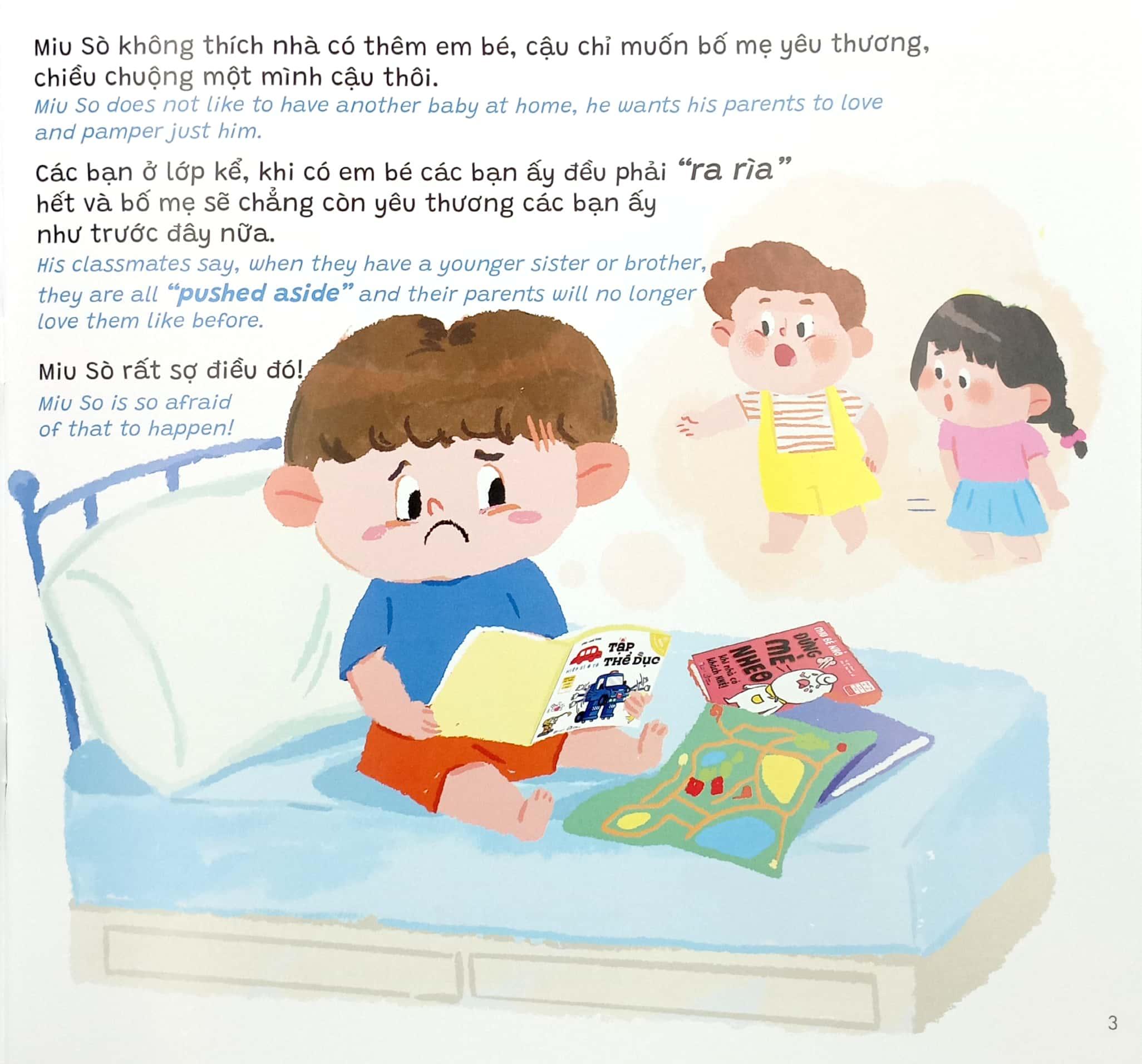 Truyện Kể Cho Miu Hiểu Chuyện - Con Ghét Có Em (Song Ngữ Việt-Anh)