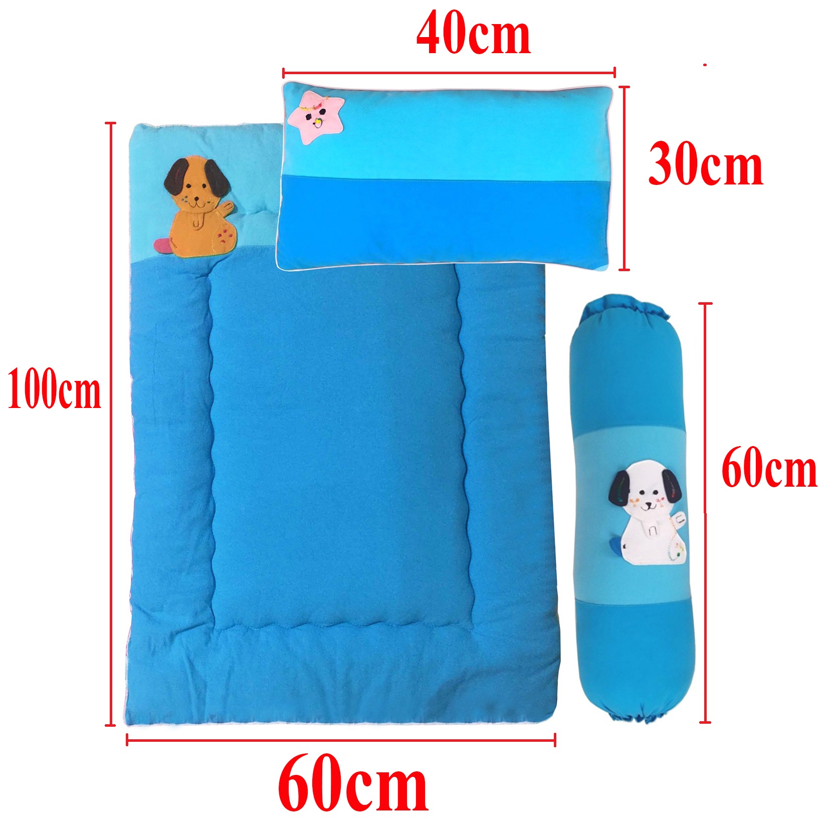 COMBO NỆM - GỐI - GỐI ÔM COTTON CHO BÉ