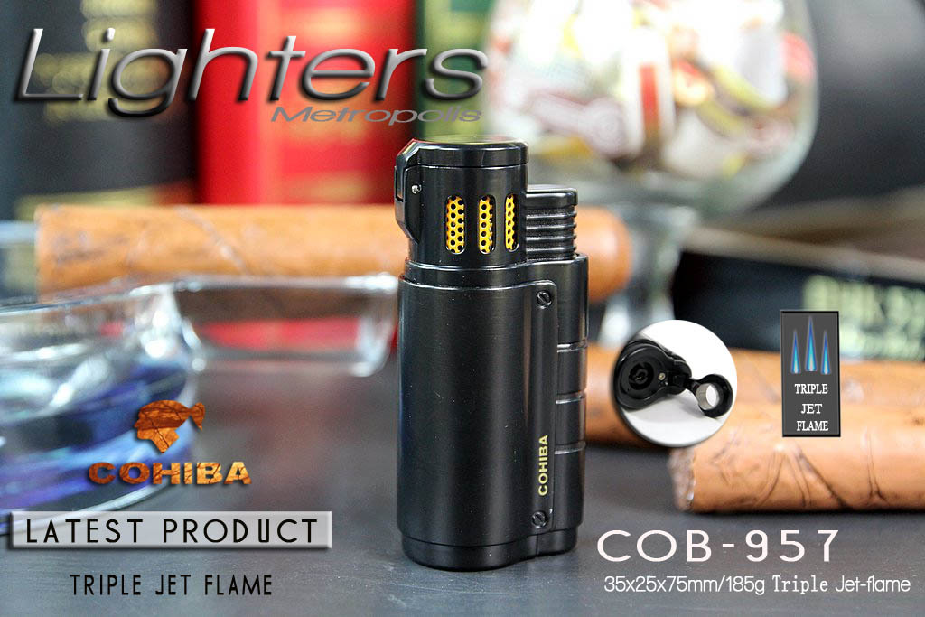 Vỏ Hột Quẹt Bật Lửa khò 3 tia  COB-957 Thiết Kế Độc Lạ Lửa Khò Cực Mạnh - Dùng Gas Cao Cấp
