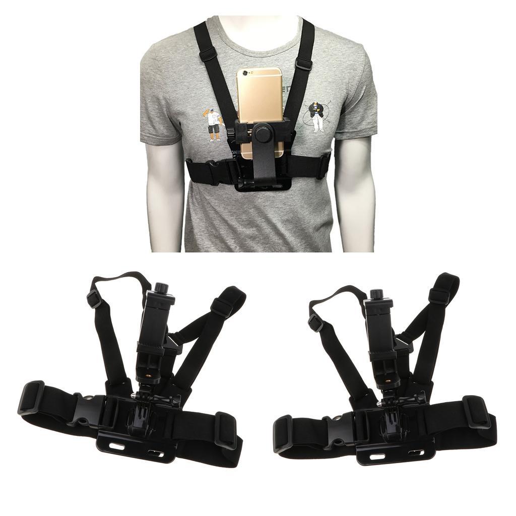 2 Pack Chest Mount Harness Strap Phone Holder Action Camera for Mobile Phone