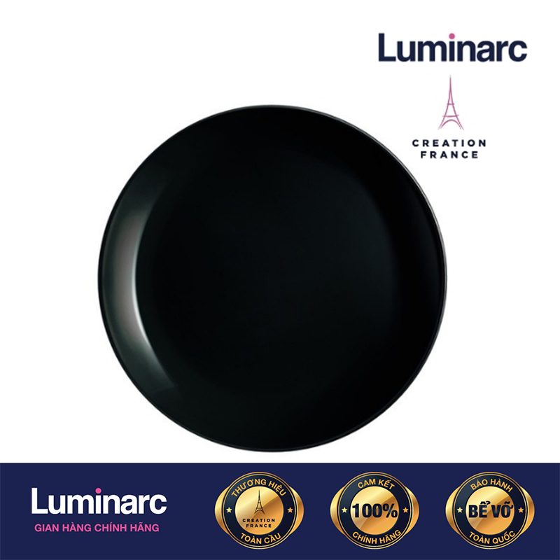 Bộ 6 Đĩa Thuỷ Tinh Luminarc Diwali Đen 19cm - LUDIP0789