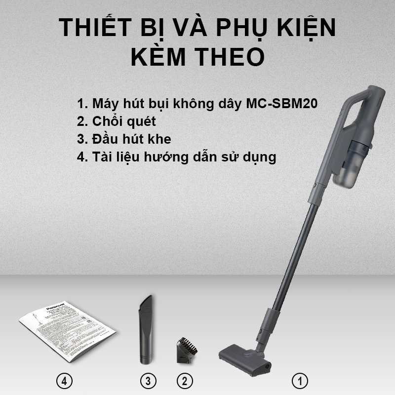 Máy Hút Bụi Cầm Tay Không Dây Panasonic MC-SBM20HN46 - Đa năng - Siêu nhẹ - Hàng chính hãng