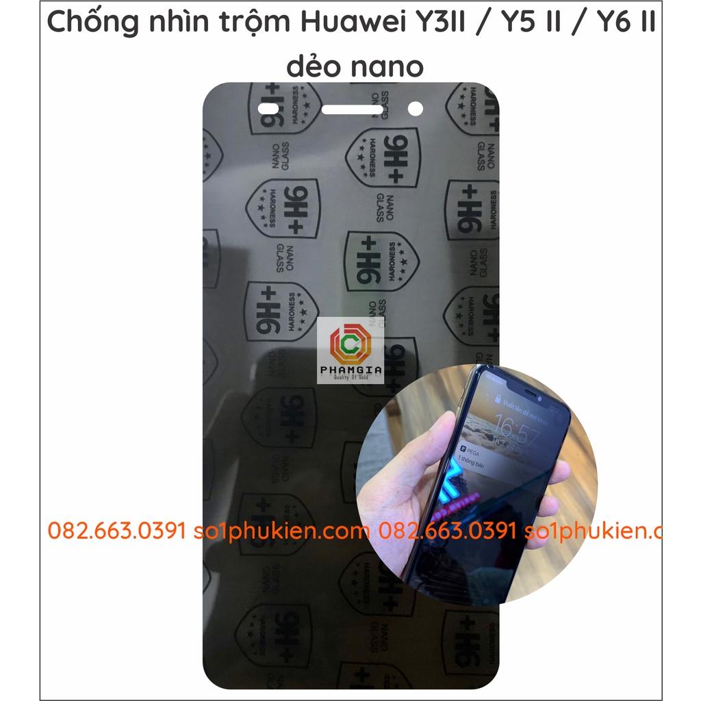 Dán cường lực chống nhìn trộm cho Huawei Y3II / Y5 II / Y6 II dẻo nano