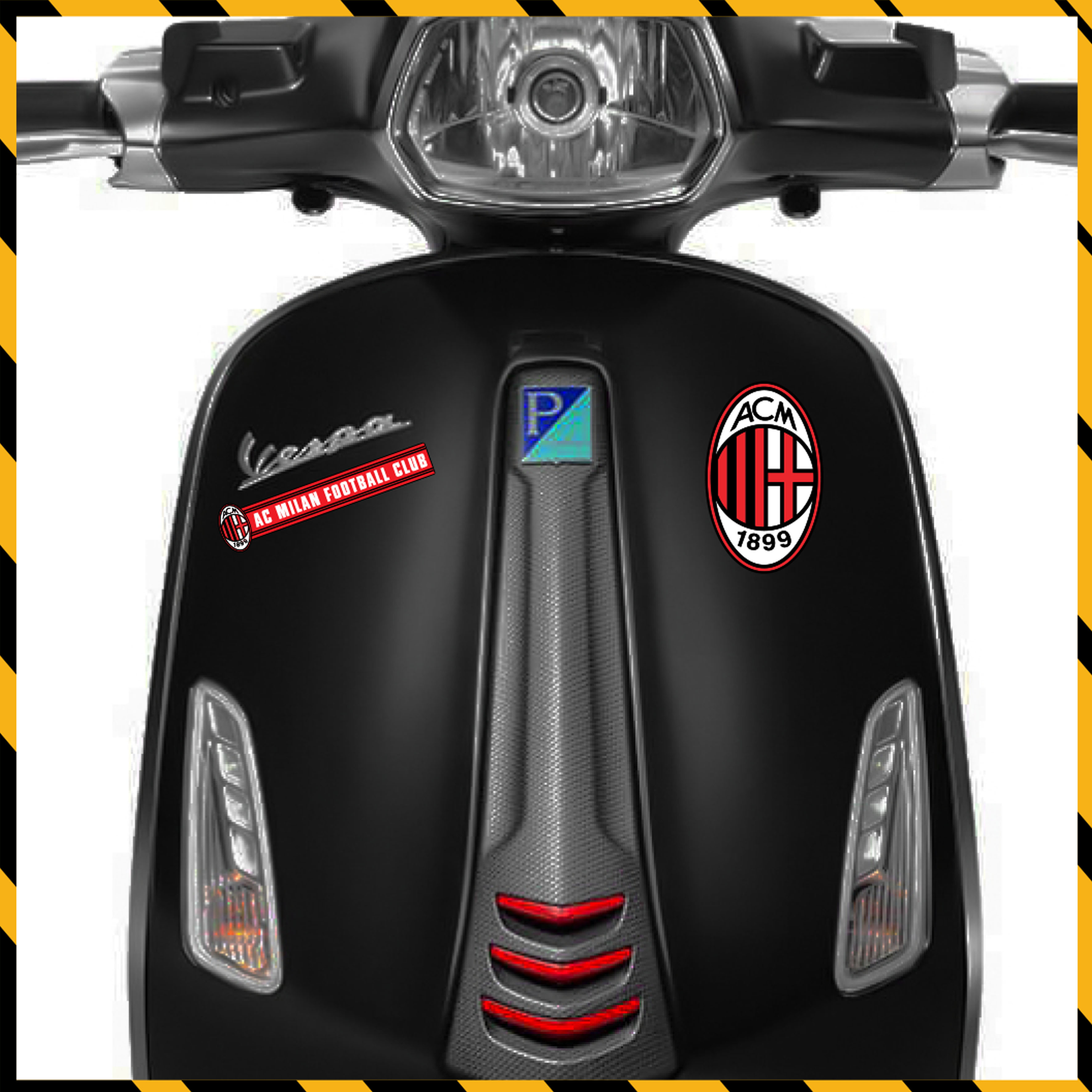 Sticker AC Milan Dán Xe, Dán Nón, Điện Thoại, Laptop - Hình Dán Logo Chất Liệu Chống Thấm Nước, Bền Màu