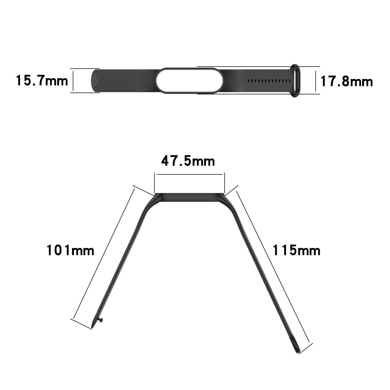 Dây Đeo Thay Thế Dành Cho Vòng Đeo Tay Thông Minh Xiaomi MiBand 7 Dẻo TPU MÀU ĐEN - Hàng chính hãng