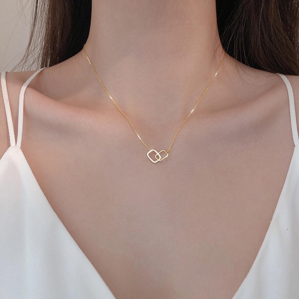 Vòng Cổ Choker Mặt Vuông Tròn Và Vuông Đơn Giản Sang Trọng Cho Nữ