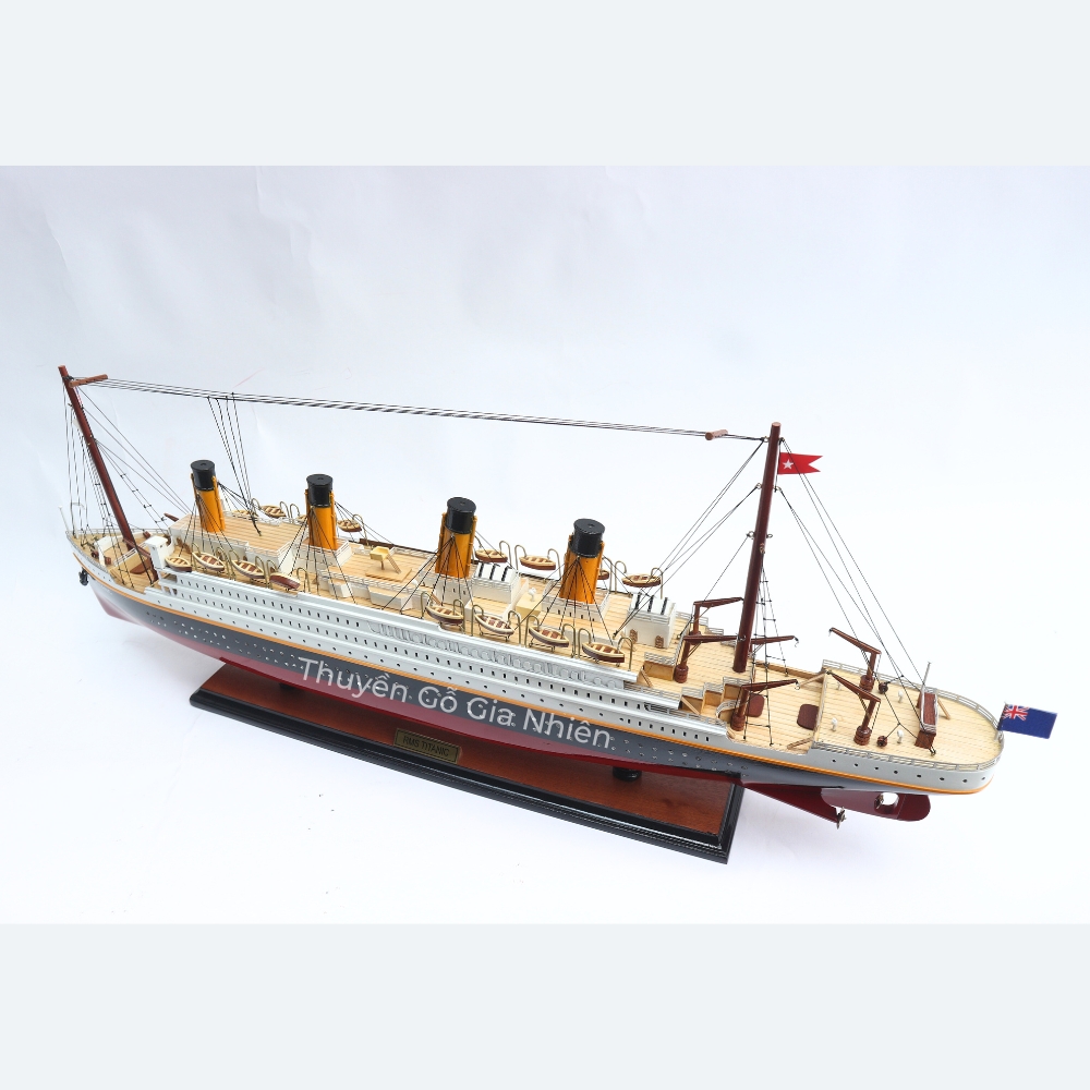 (Giá xưởng/Ảnh thật) Mô Hình Thuyền Gỗ Phong Thủy Gia Nhiên, Thuyền Du Lịch Gỗ RMS TITANIC, Có Đèn, Dài 60cm, Cao Cấp Loại 1